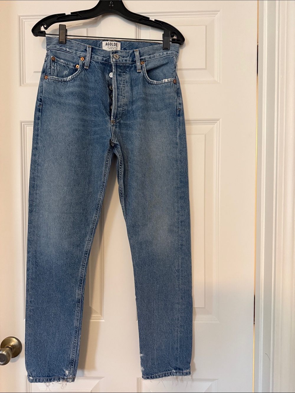 Agolde Men's Classic Light Blue Straight Jeans
